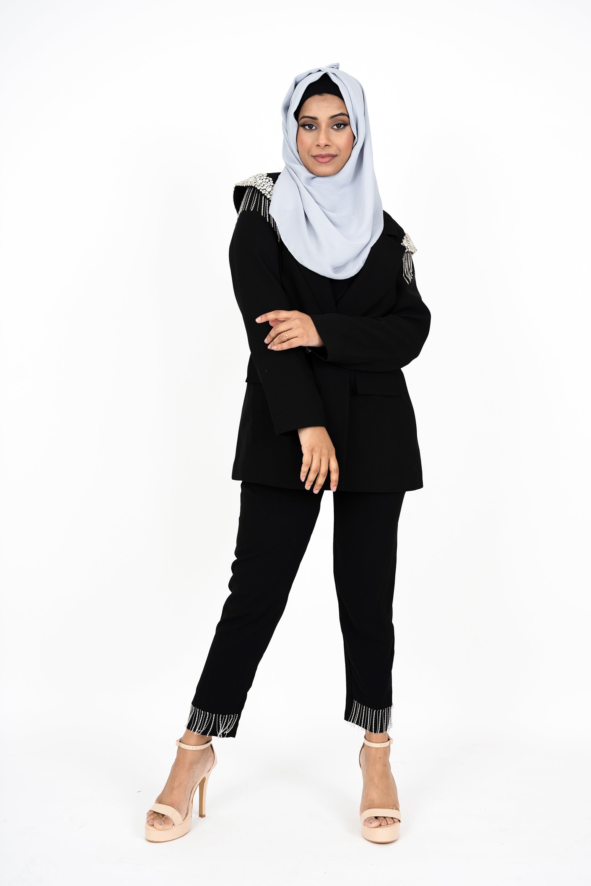 Party Starter Rhinestone Blazer - Black