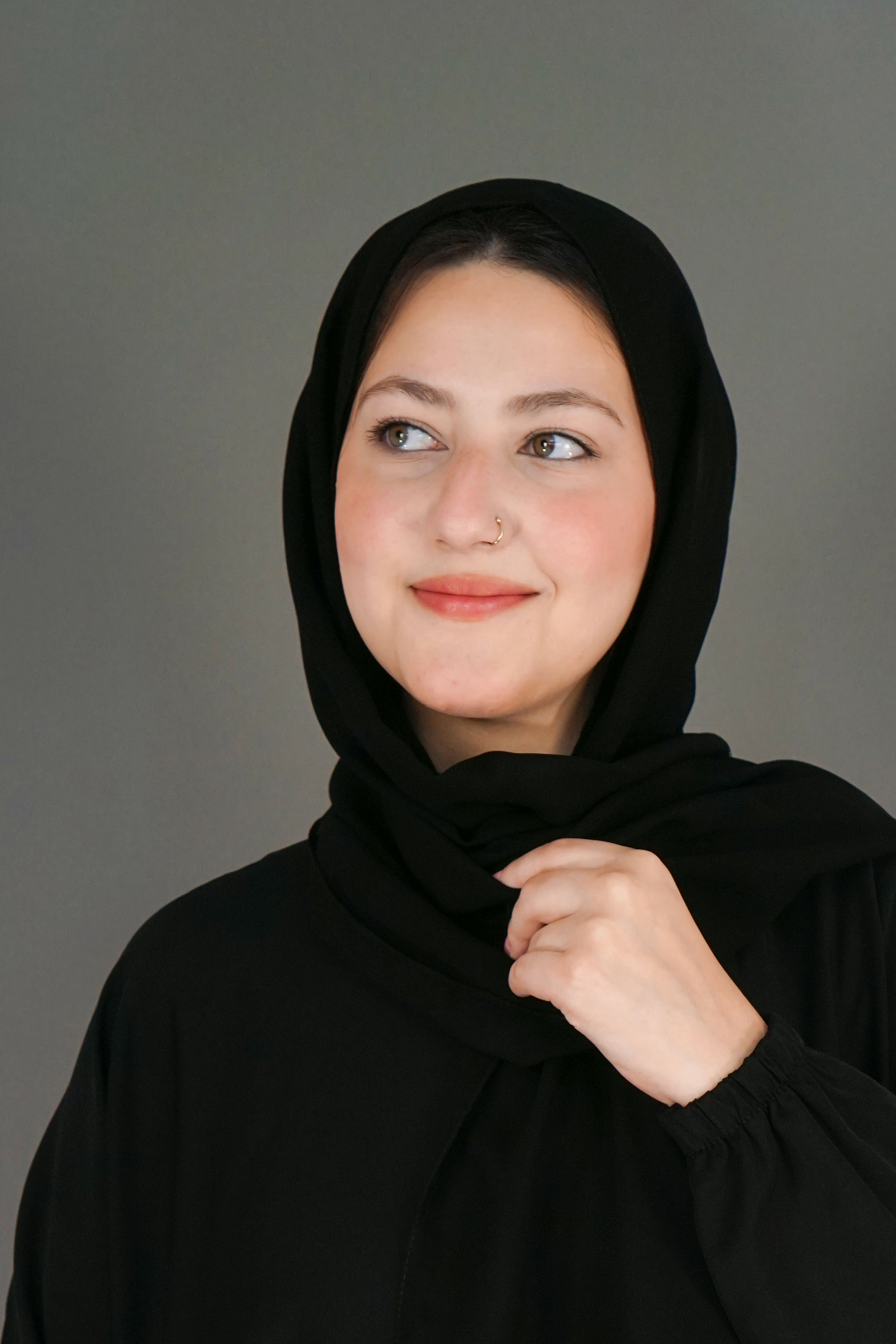 One Button Plain Abaya – Black | Nida Fabric with Matching Scarf