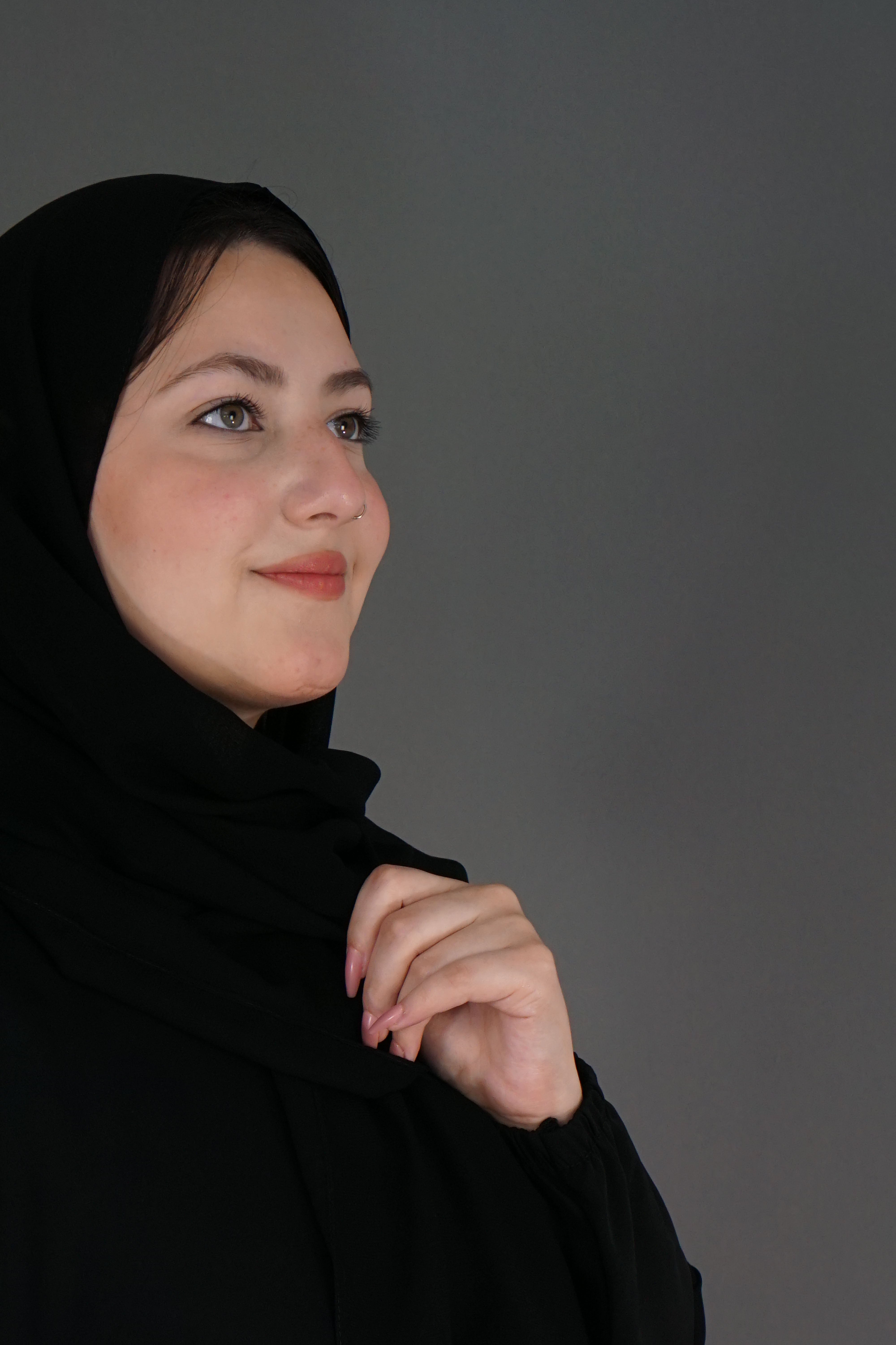 One Button Plain Abaya – Black | Nida Fabric with Matching Scarf