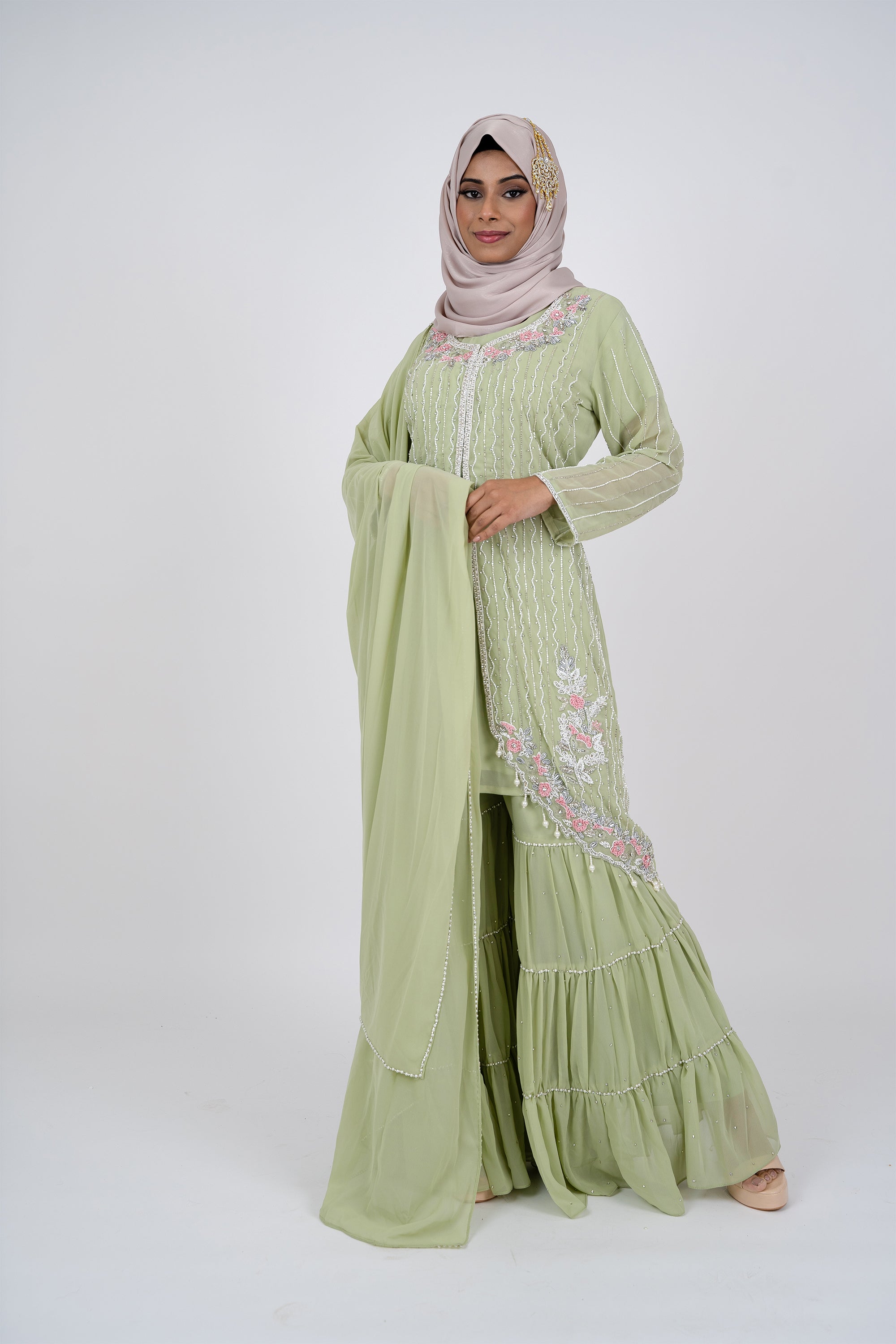 Mint Green Gharara Set
