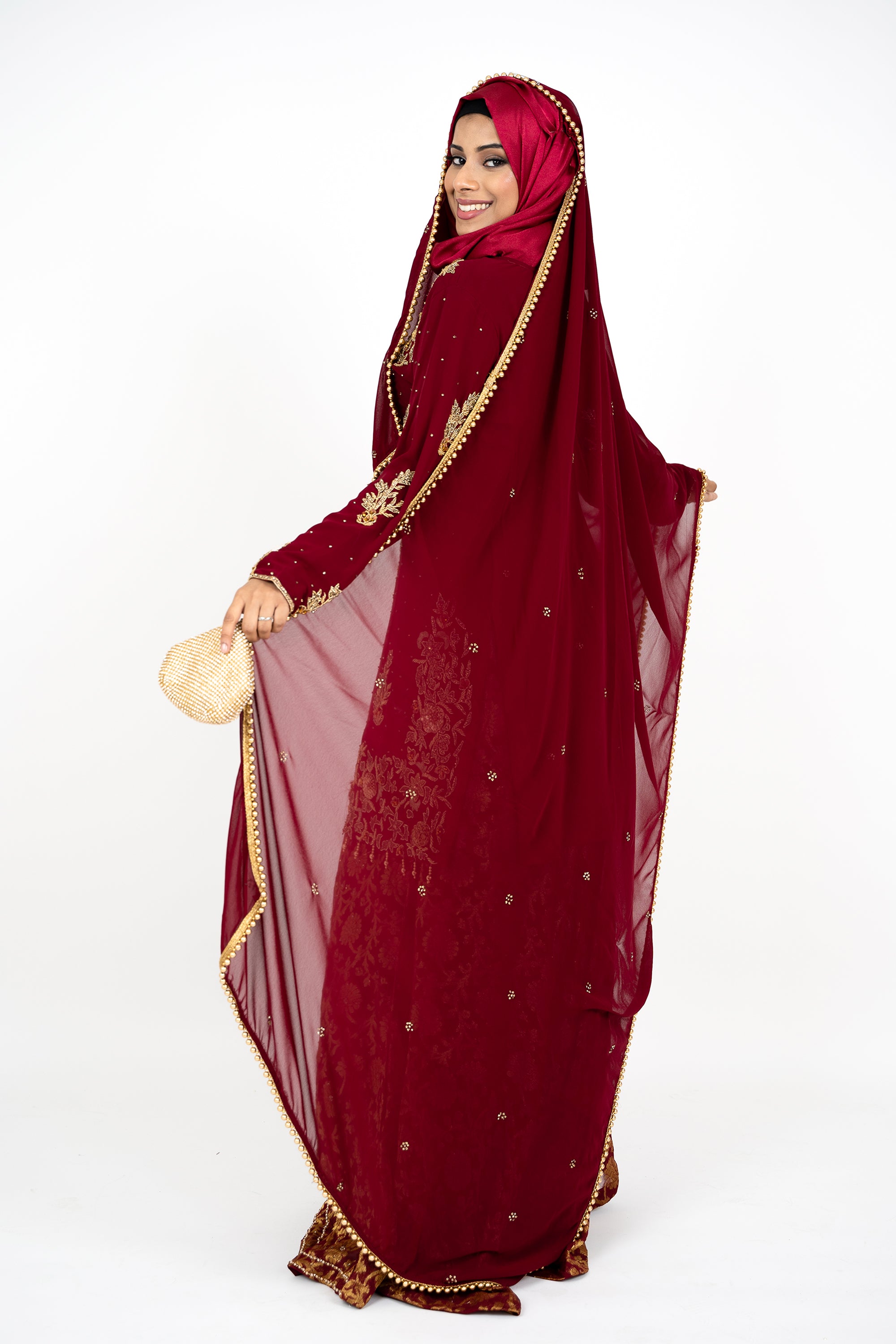 Heavy Zari work Georgette Maroon Lehenga Choli