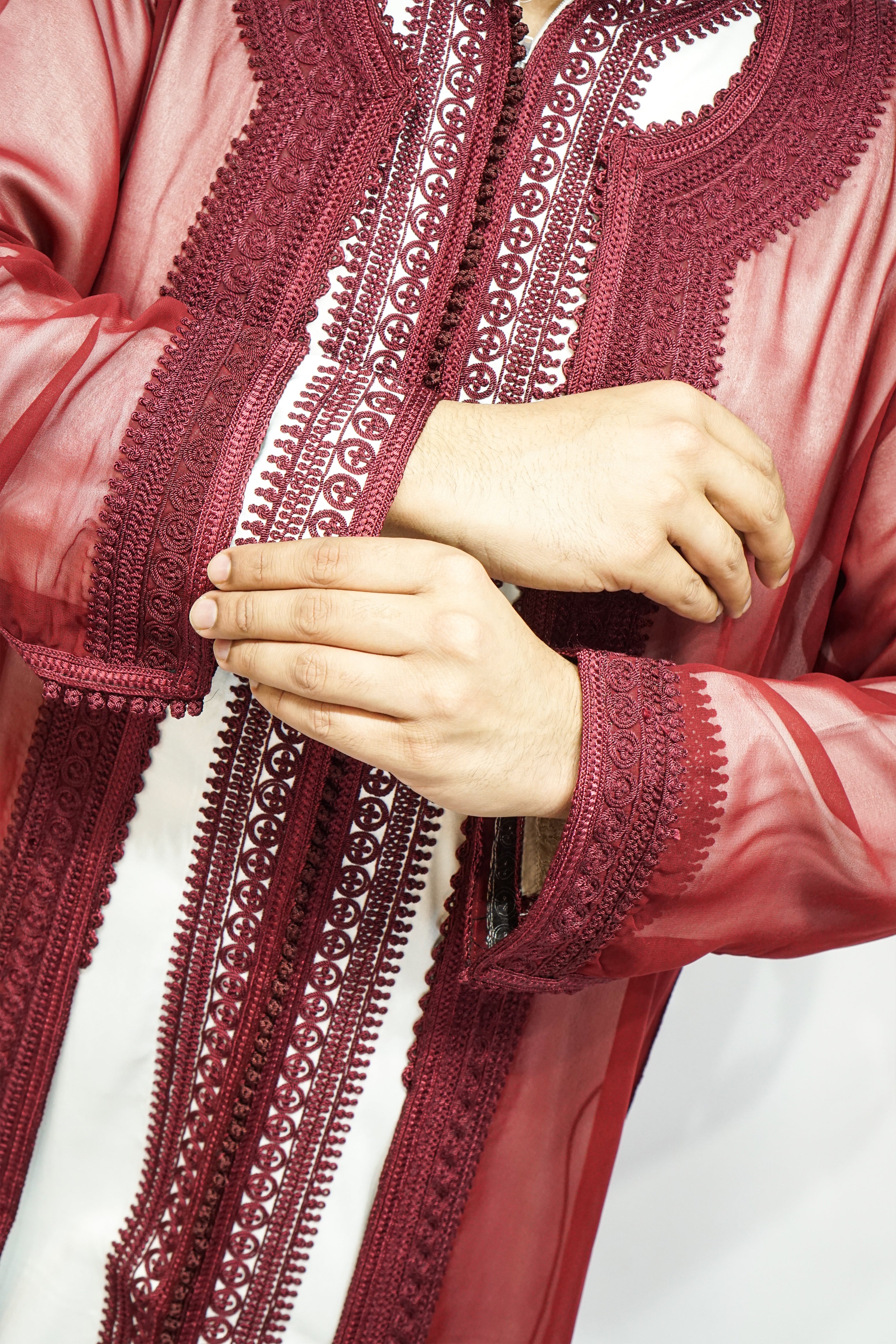 Men’s Maroon Jabador – Elegant Traditional Moroccan Style Outfit