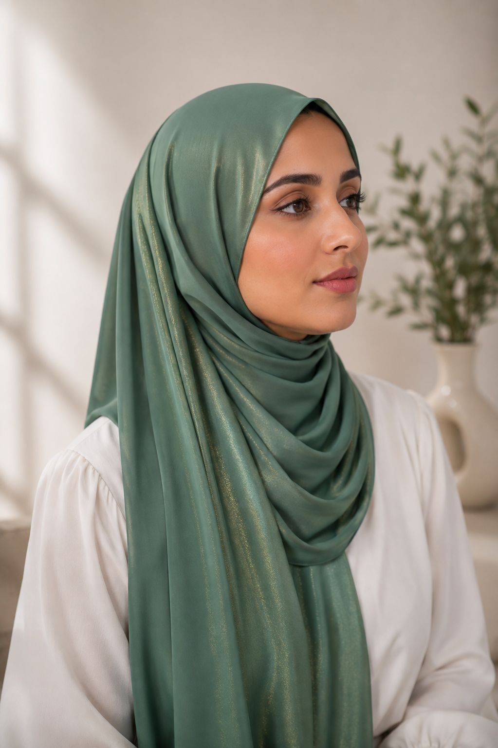 Zari Shimmer Scarf – Elegant Metallic Occasion Hijab
