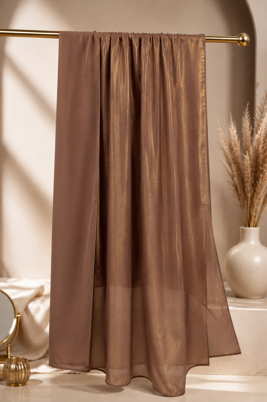 Zari Shimmer Scarf – Elegant Metallic Occasion Hijab