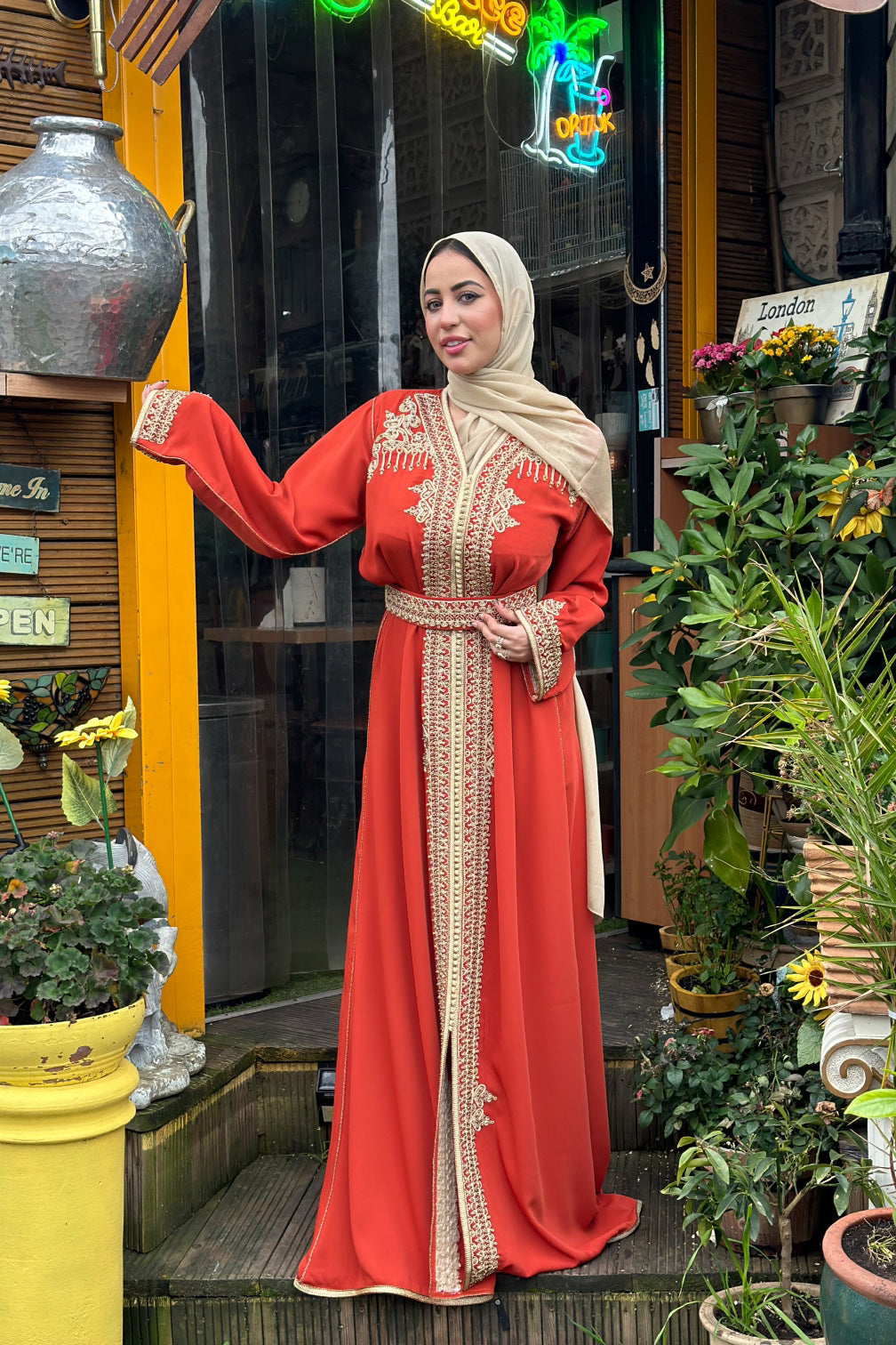 Elegant Moroccan Single Kaftan - Traditional Design for Women