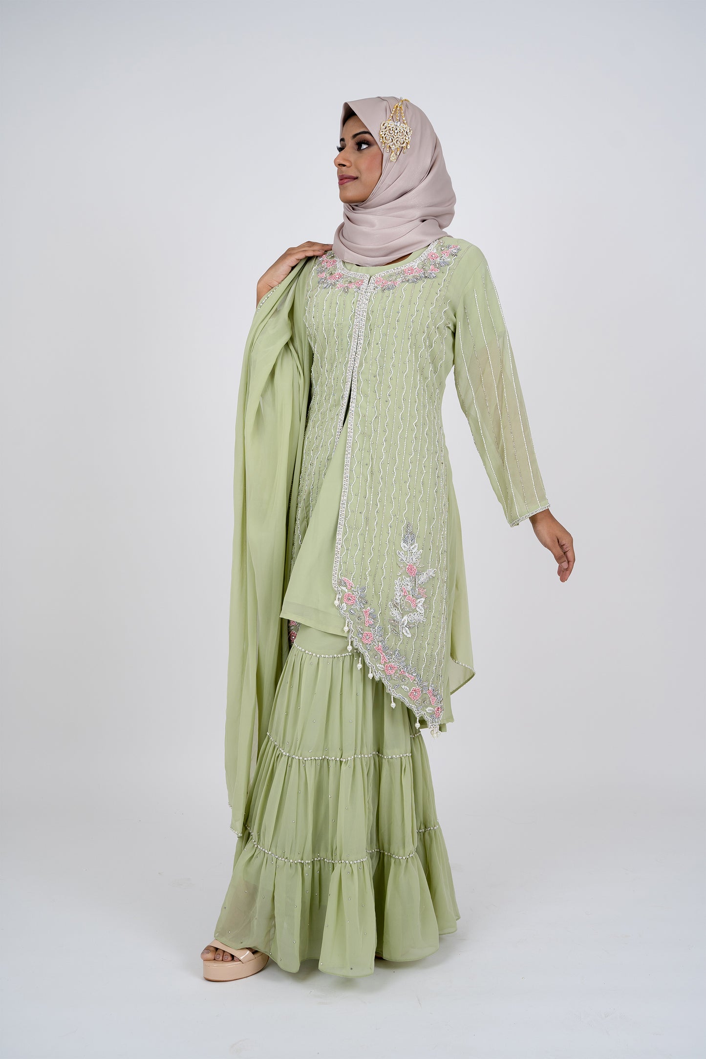 Mint Green Gharara Set