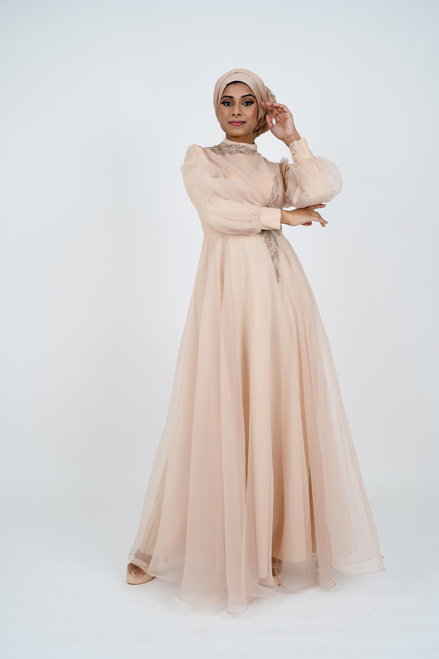 Beige Evening Dress