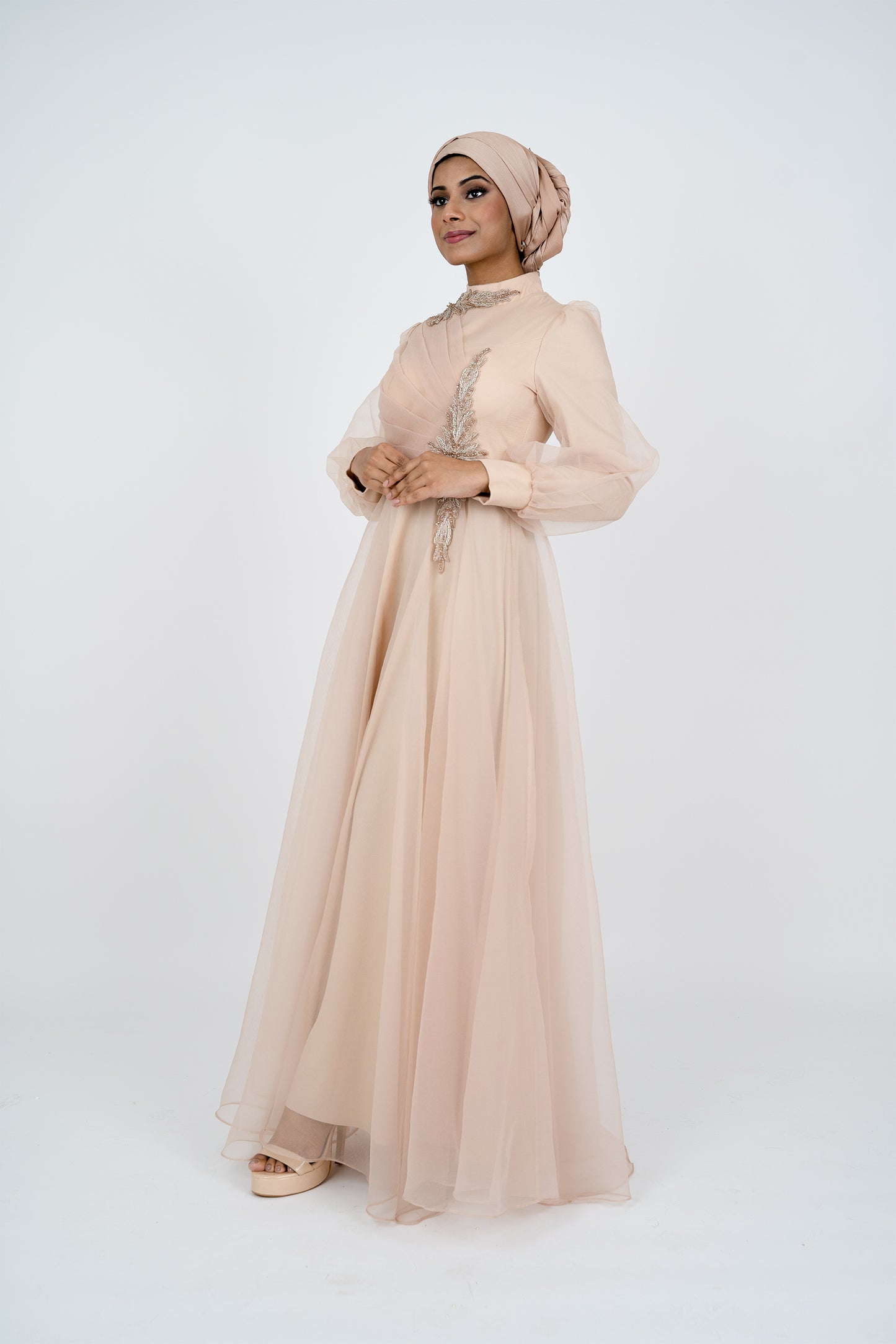 Beige Evening Dress