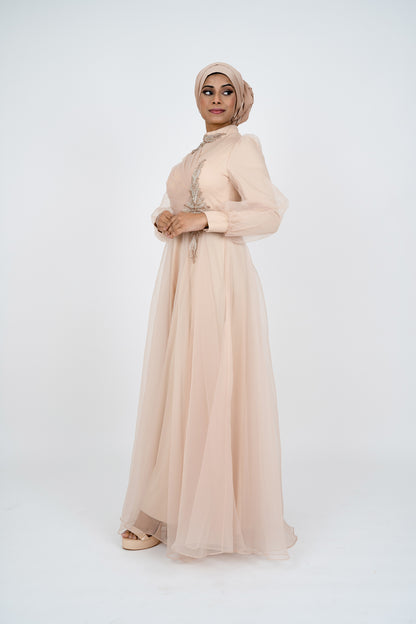 Beige Evening Dress