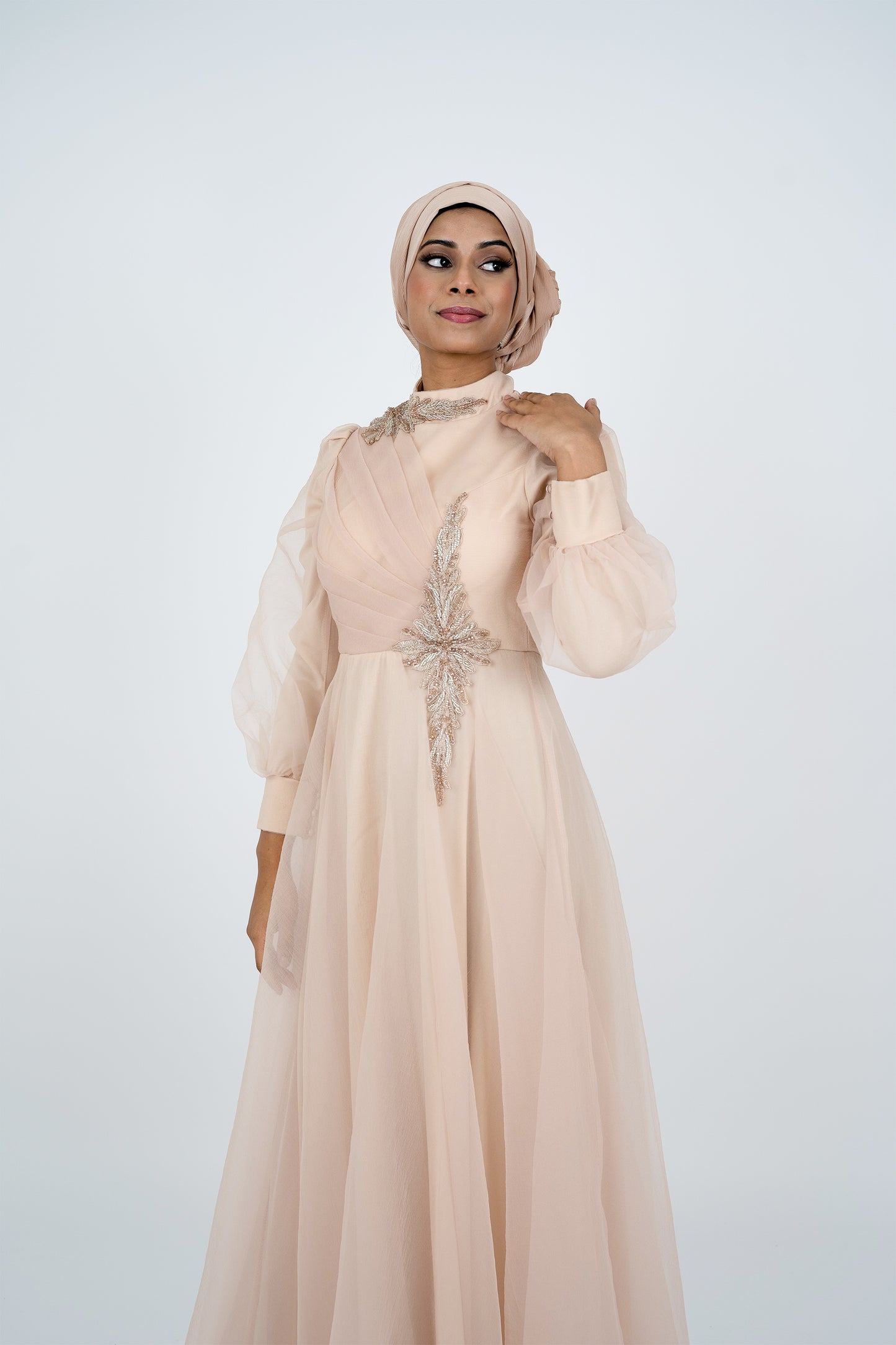 Beige Evening Dress