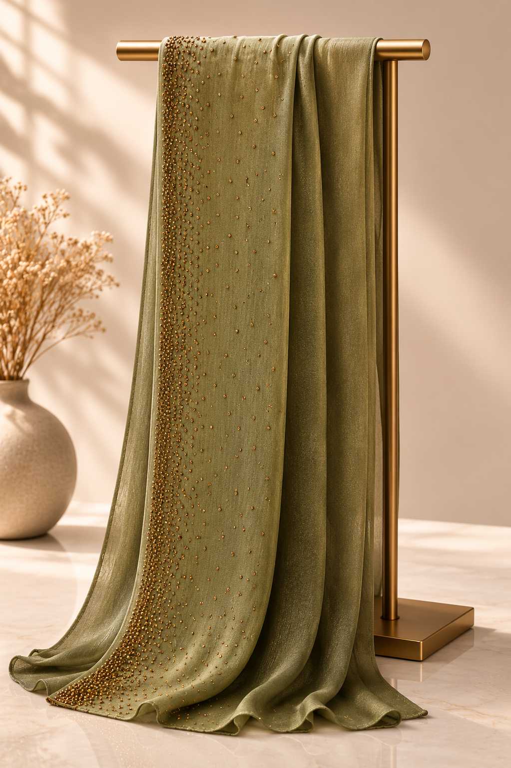 Elegant Stone Sehr Scarf – Premium Long Hijab