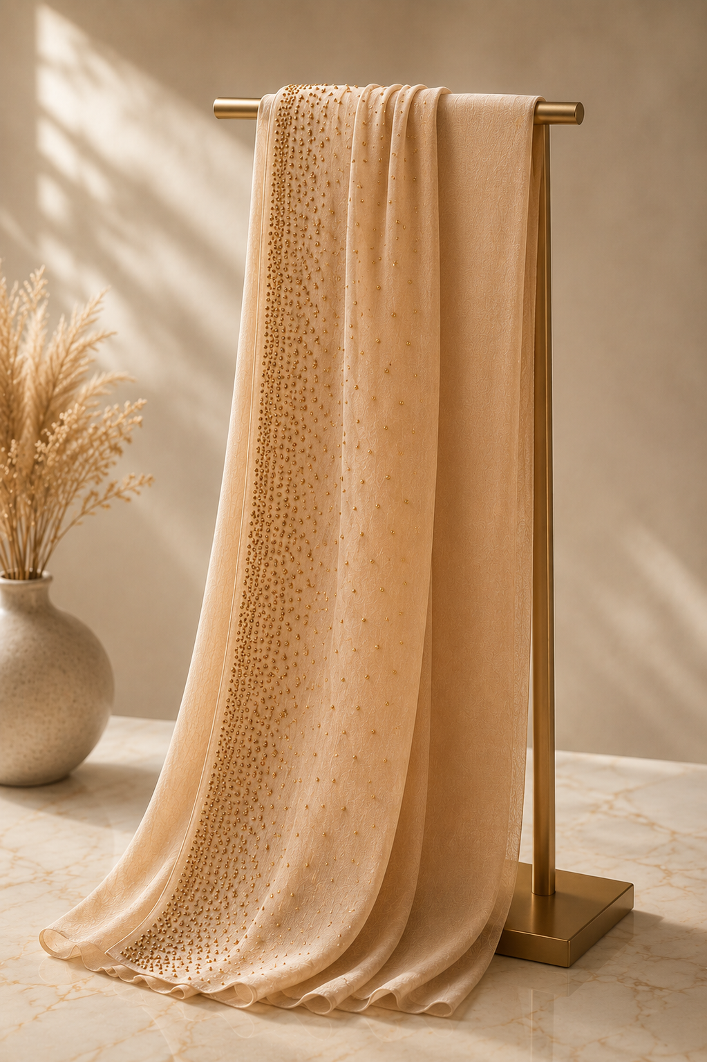 Elegant Stone Sehr Scarf – Premium Long Hijab