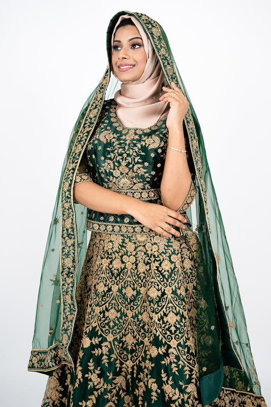 Green Zari Designer Lehenga Choli