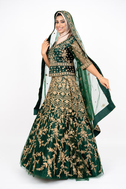 Green Zari Designer Lehenga Choli