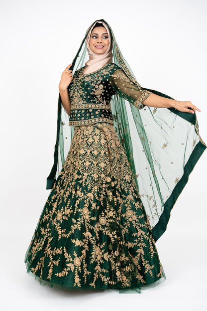 Green Zari Designer Lehenga Choli