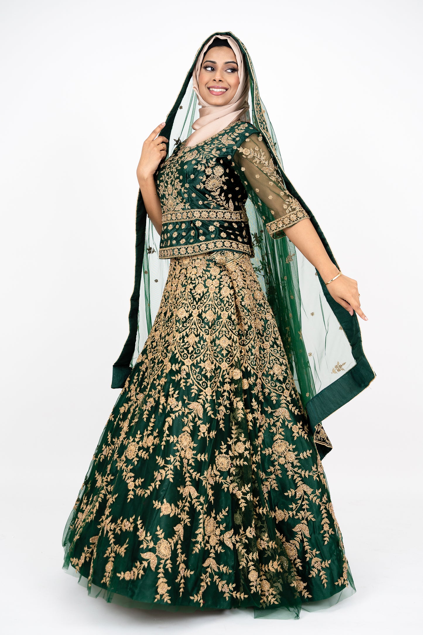 Green Zari Designer Lehenga Choli