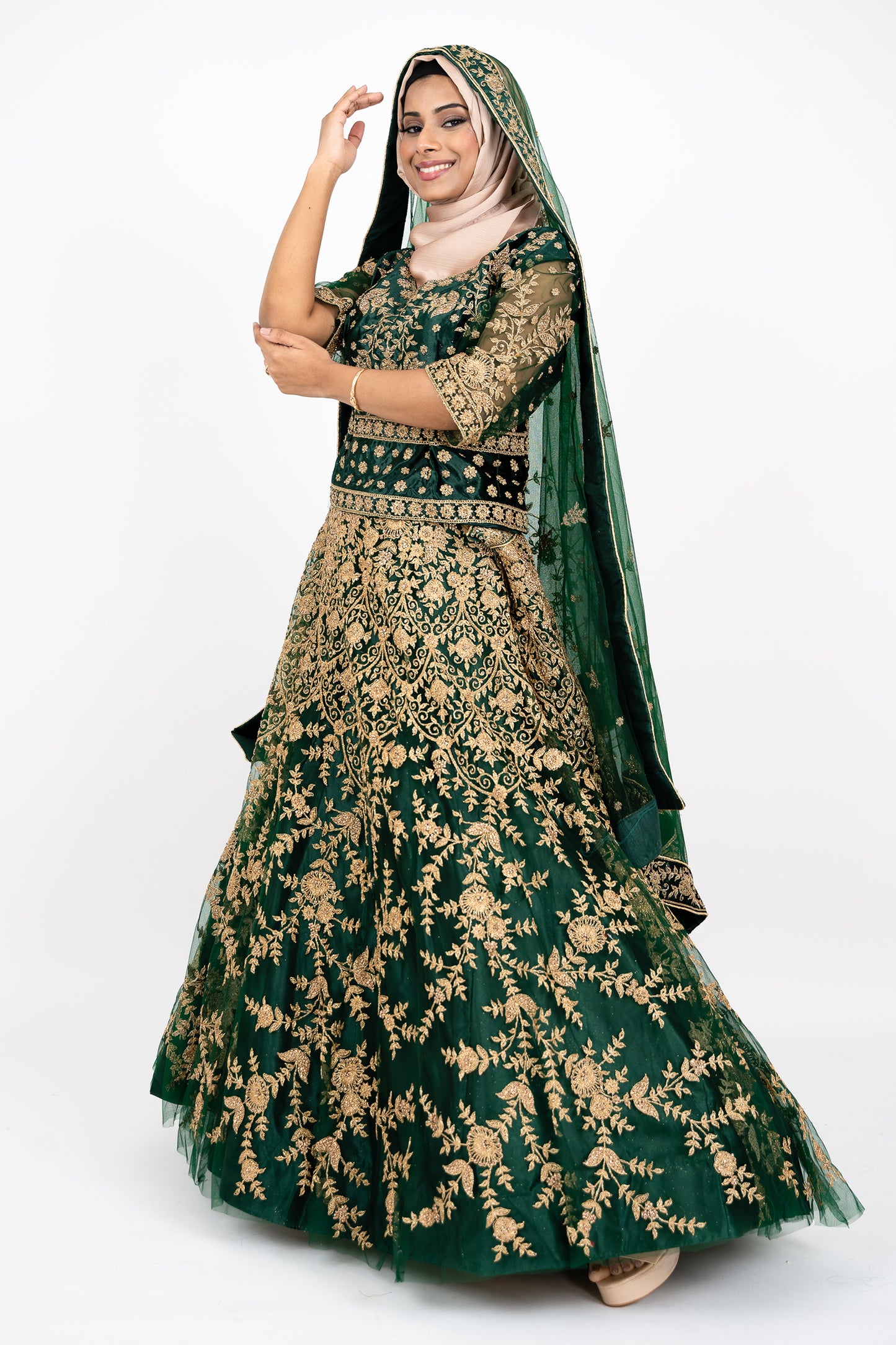 Green Zari Designer Lehenga Choli