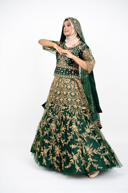 Green Zari Designer Lehenga Choli