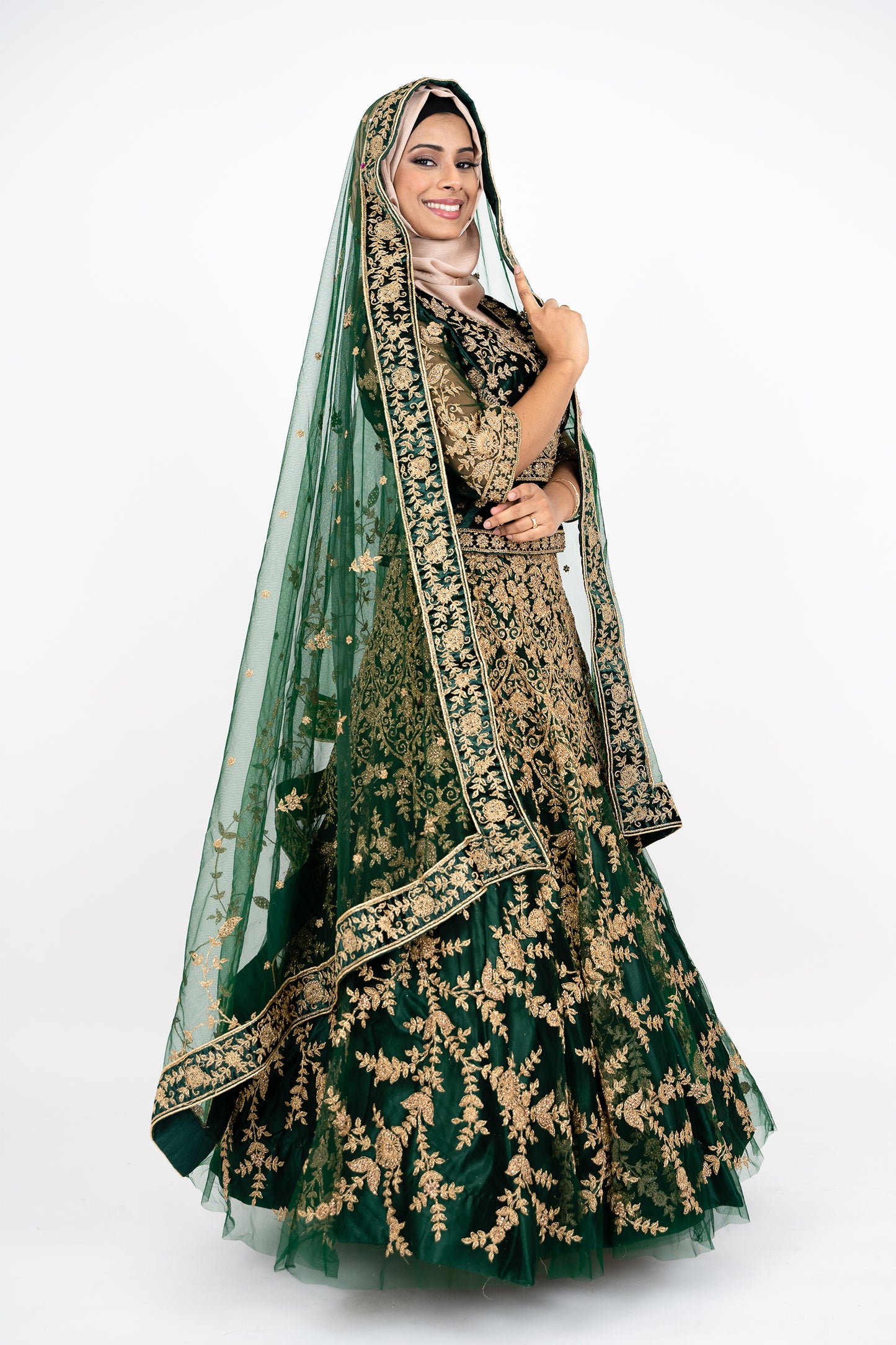 Green Zari Designer Lehenga Choli