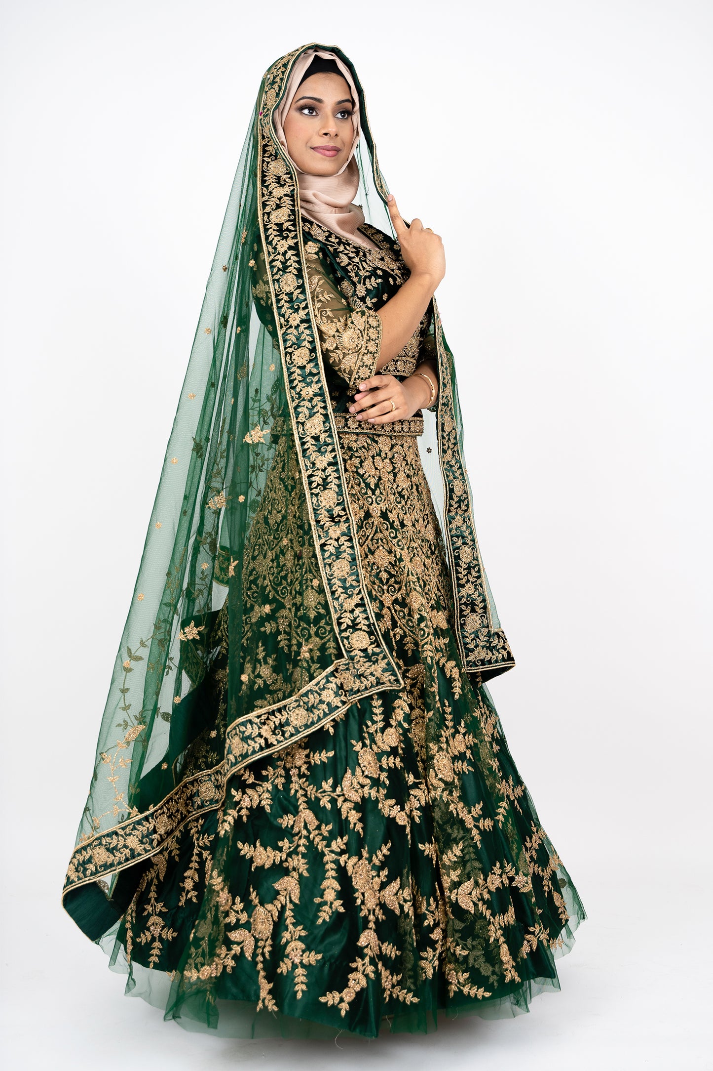 Green Zari Designer Lehenga Choli