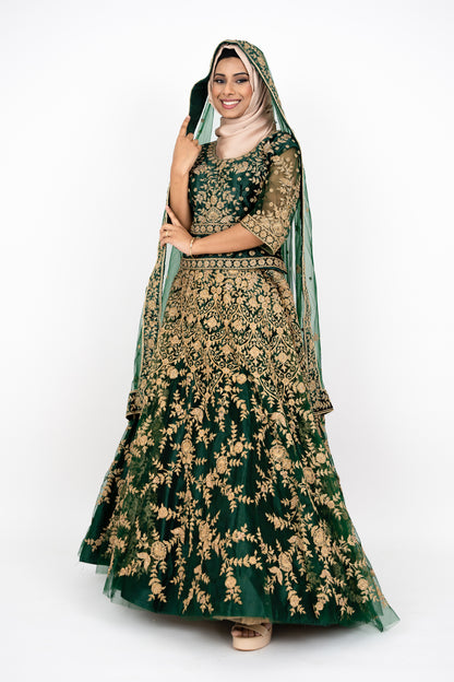 Green Zari Designer Lehenga Choli