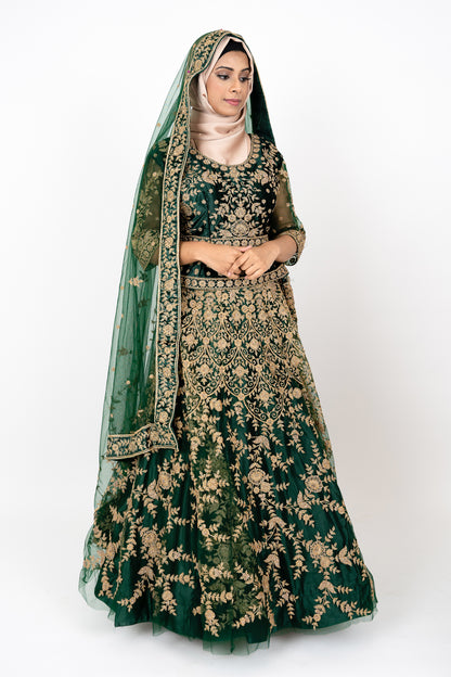 Green Zari Designer Lehenga Choli